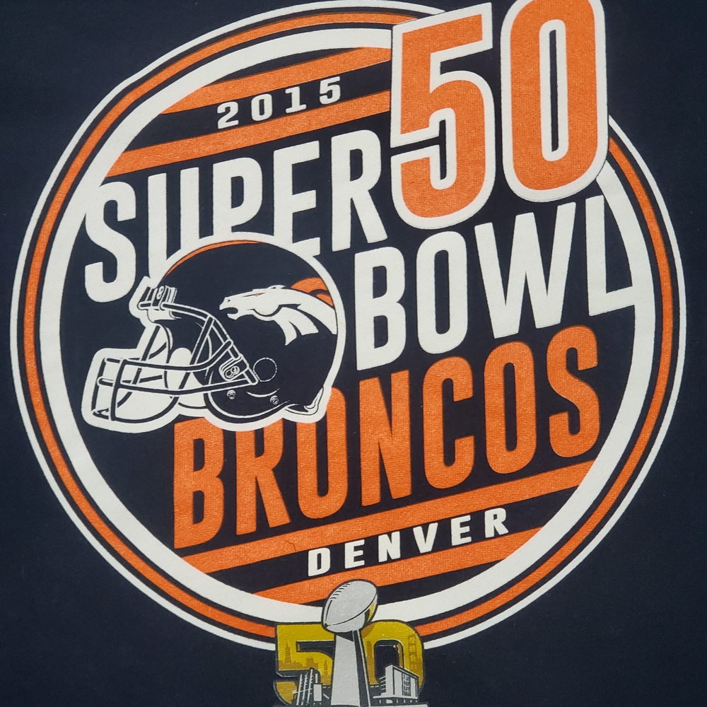 NFL Denver Broncos Super Bowl 50 Jersey - Navy and Orange Sz. XL - Picture 1 of 10
